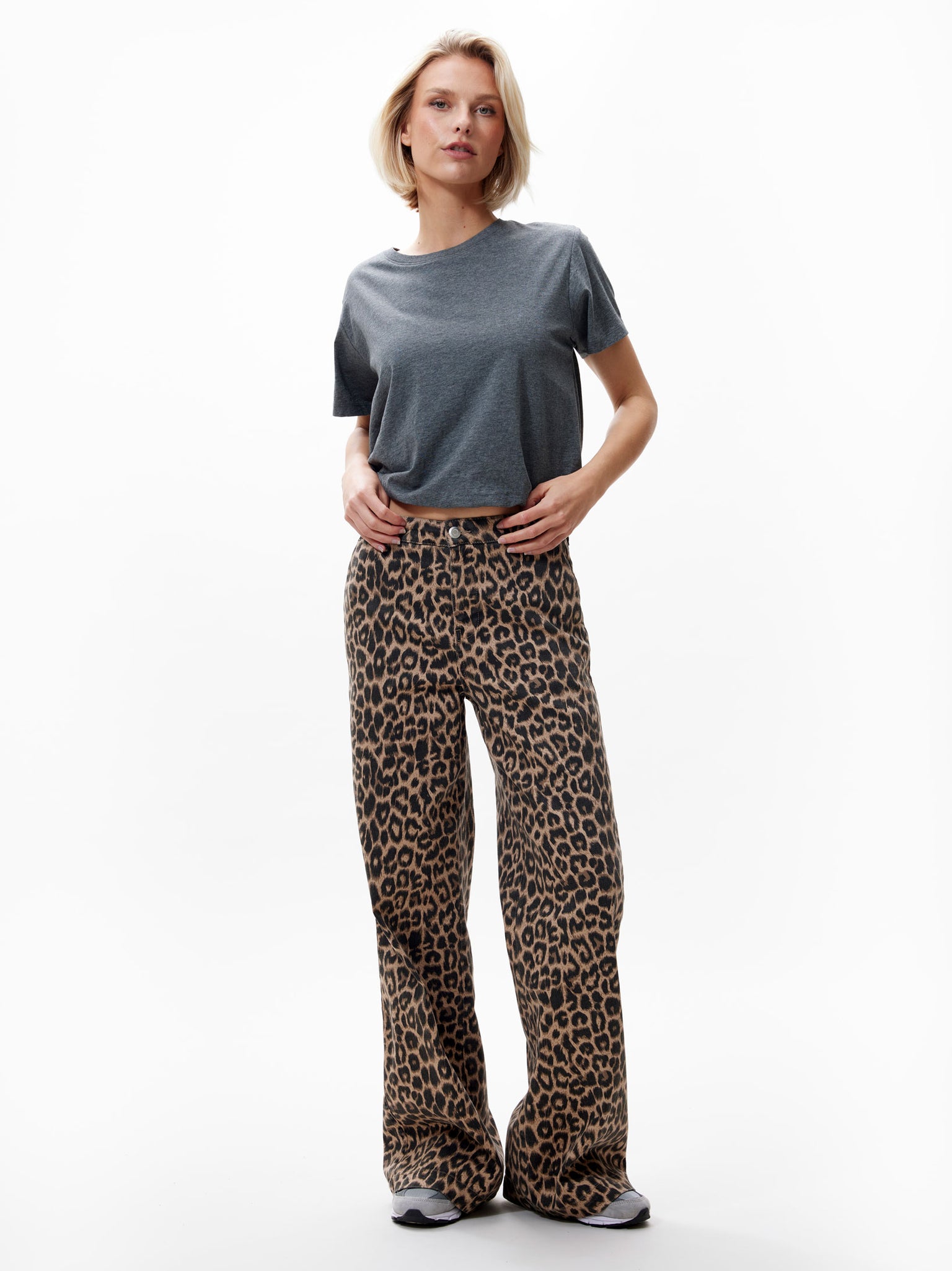 Tailored leopard jeans | Grey Morn