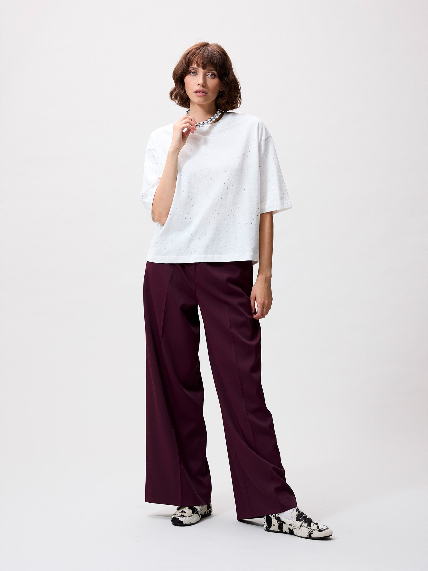 Losvallend Tshirt met strass | Off White
