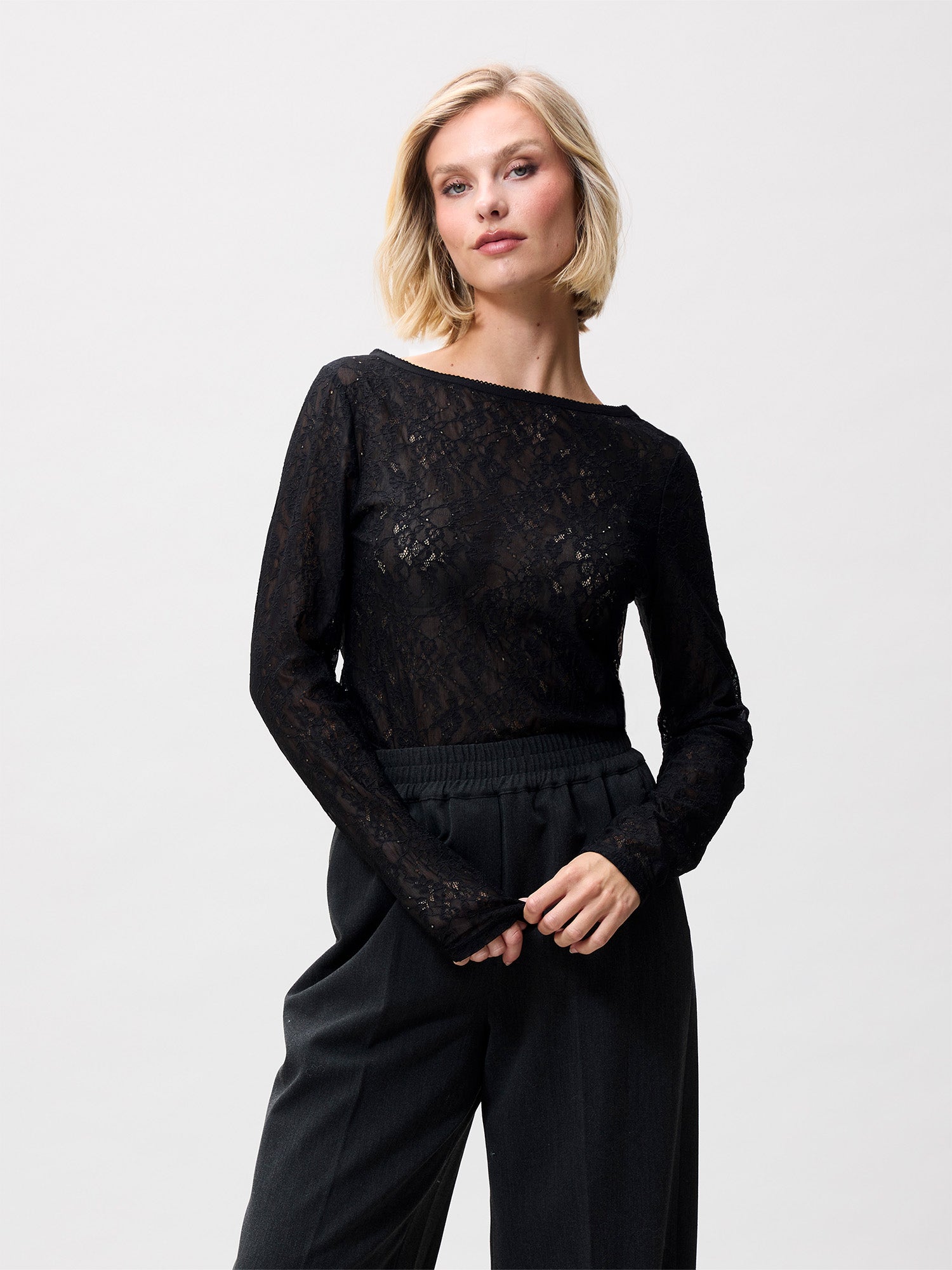 Lace long sleeve | Black