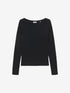 Boatneck rib long sleeve | Black