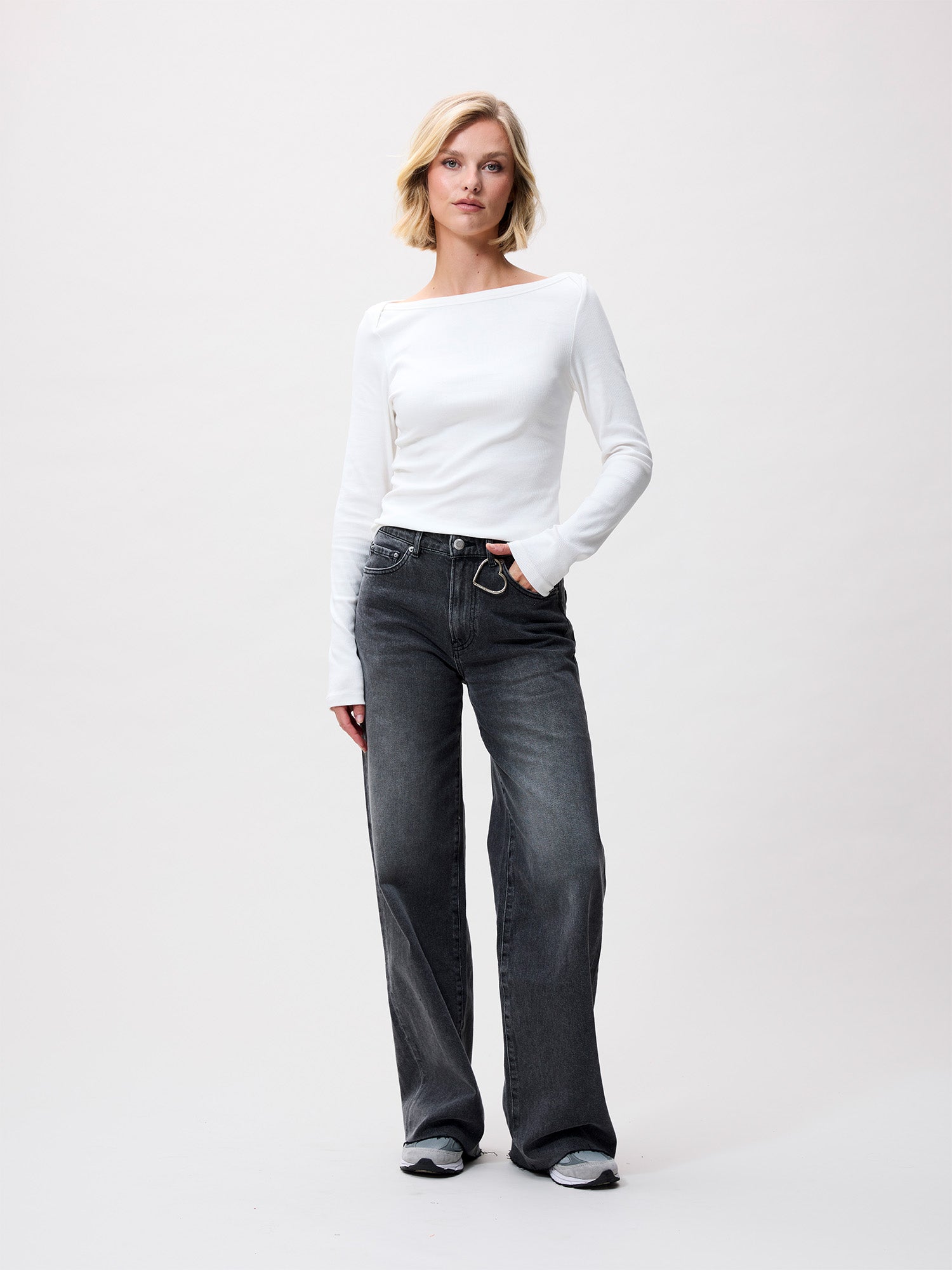 Boatneck rib long sleeve | Off White