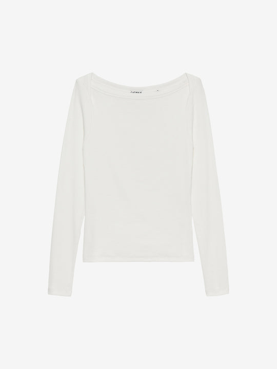 Boatneck rib long sleeve | Off White
