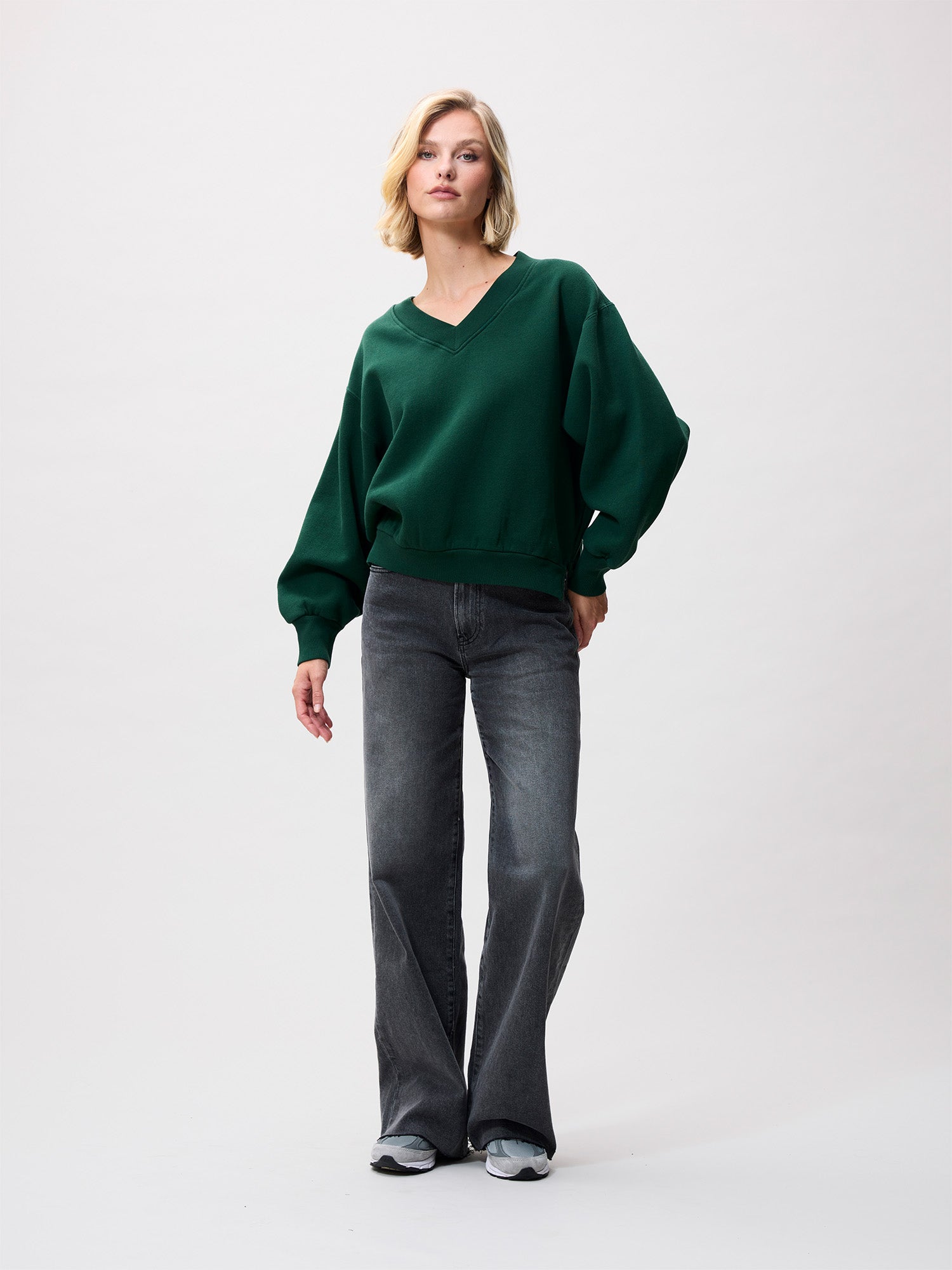 Sweater with Vneck | Pine Forest