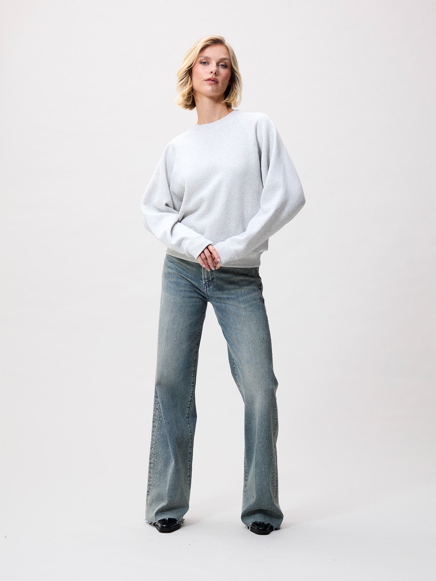 Sweater met graphic | Light Grey Melange