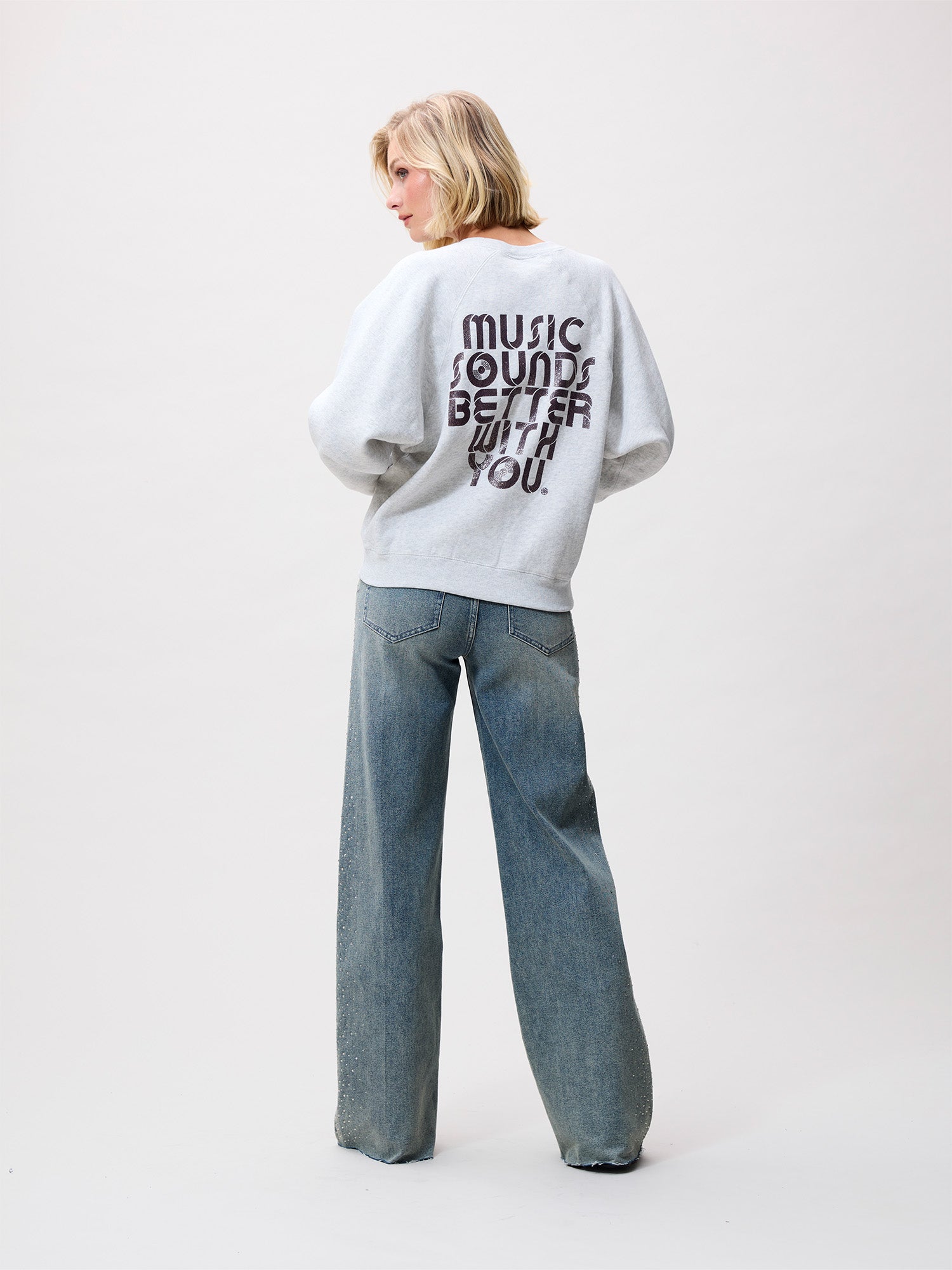 Graphic sweater | Light Grey Melange