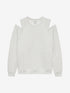 Strass sweater with cut out | Light Grey Melange
