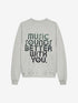 Sweater met graphic | Light Grey Melange