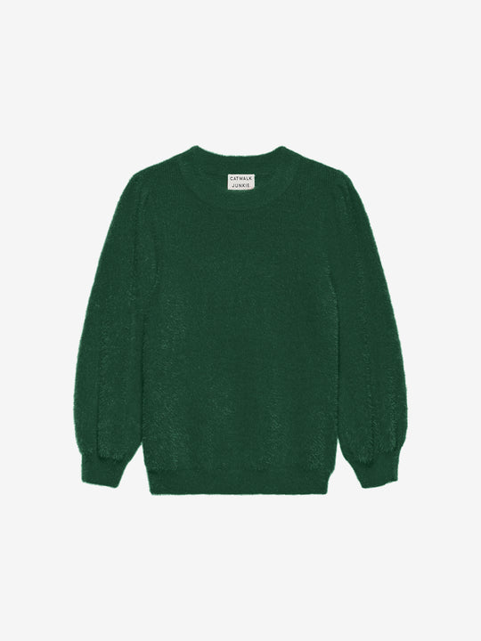 Fuzzy puff knit | Pine Forest