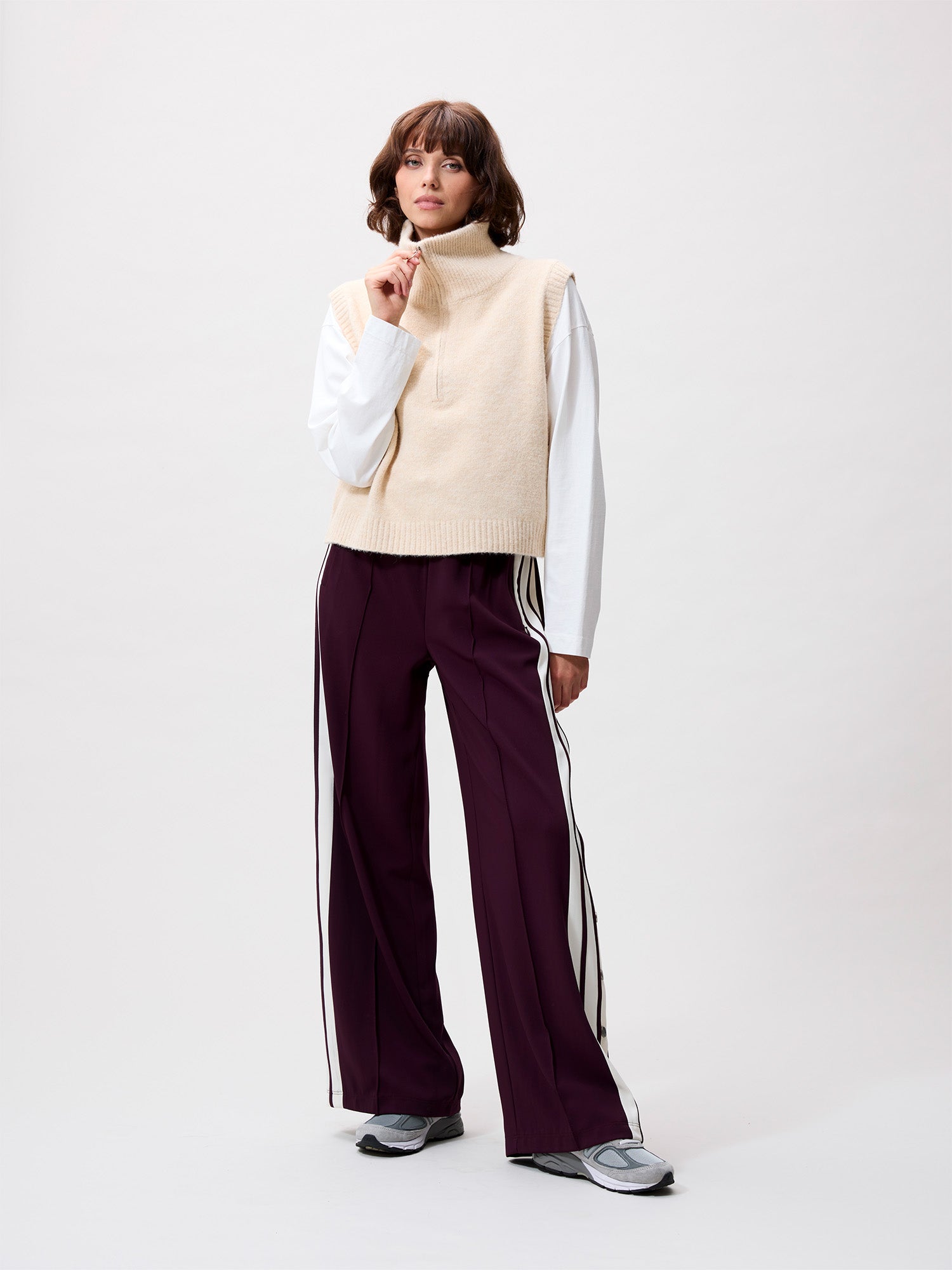 Half zip vest | Sand Melange
