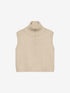 Half zip vest | Sand Melange