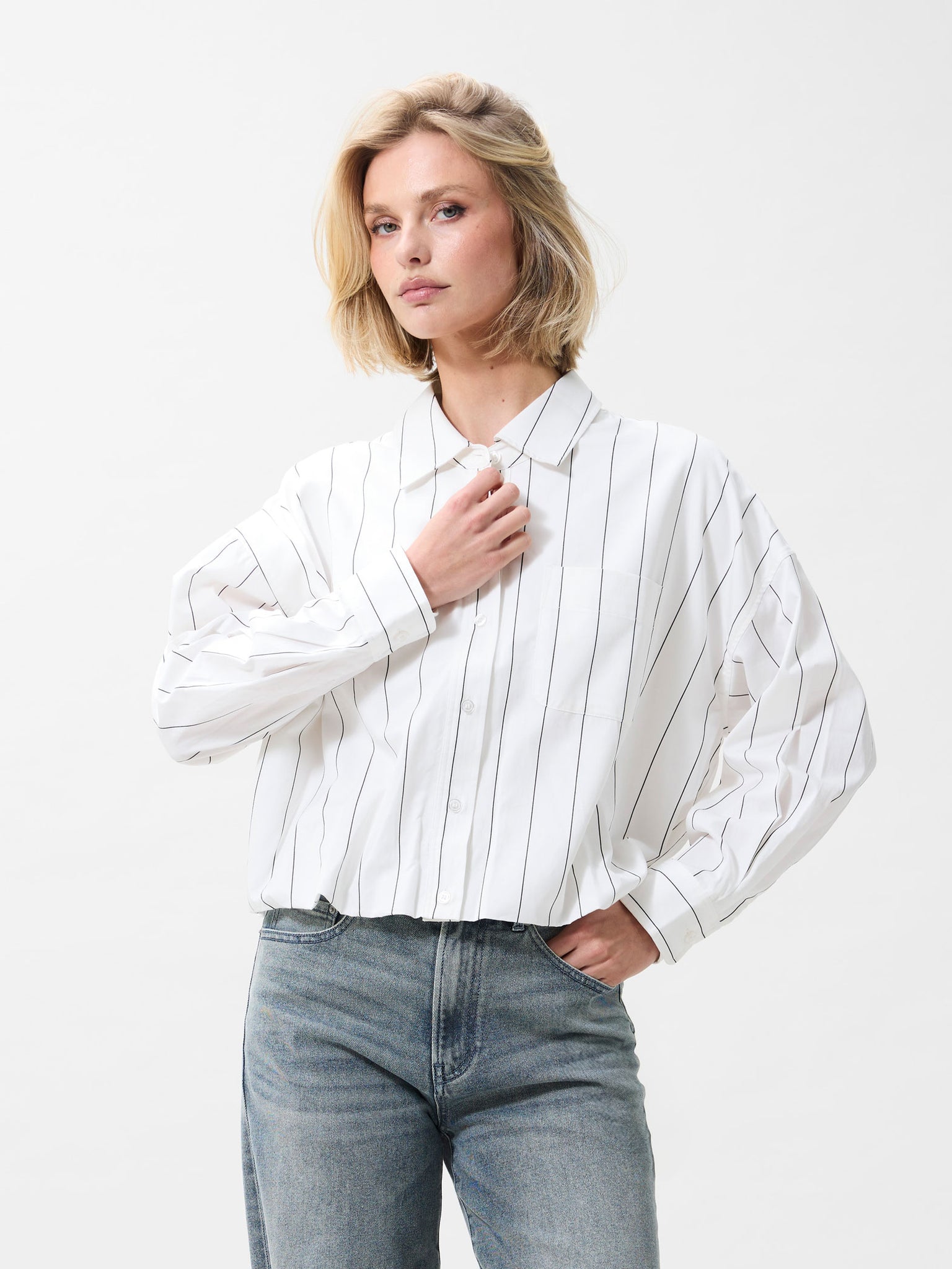 Blouse met tuck in effect | Off White