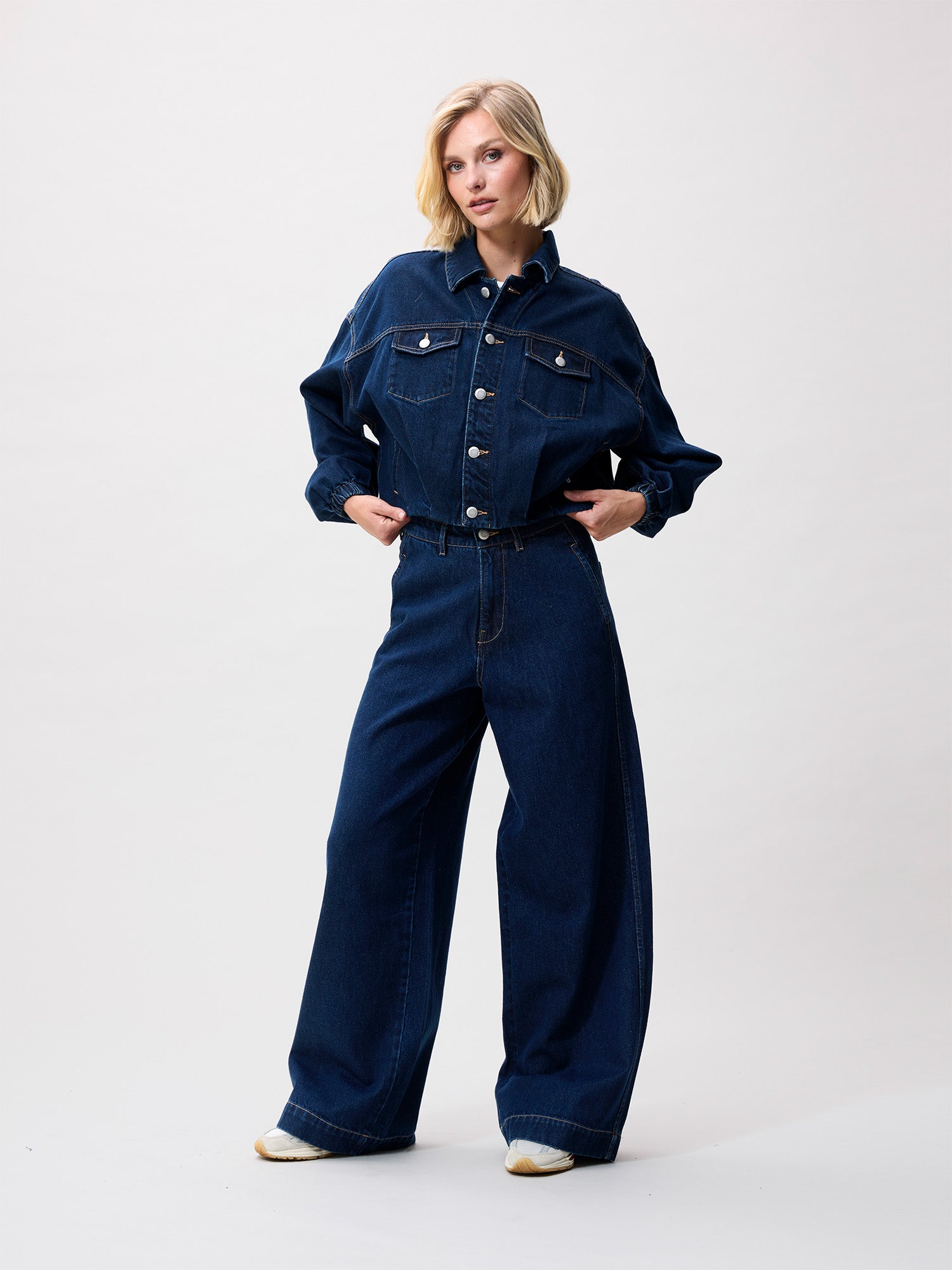 Tuck in denim jacket | Dark Blue
