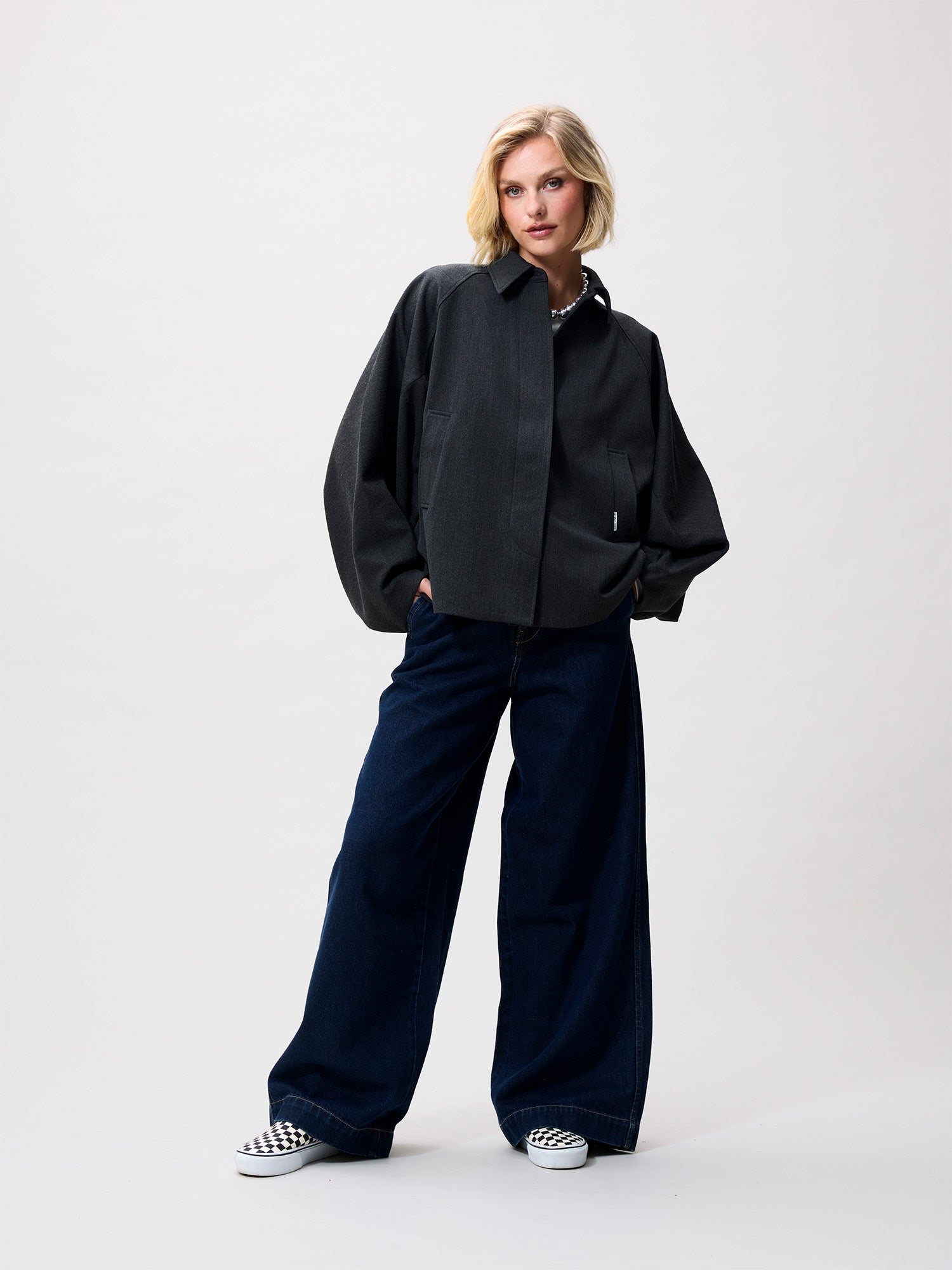 Cape jacket | Dark Grey Melange