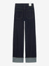 Loose fit jeans with fold | Dark Blue
