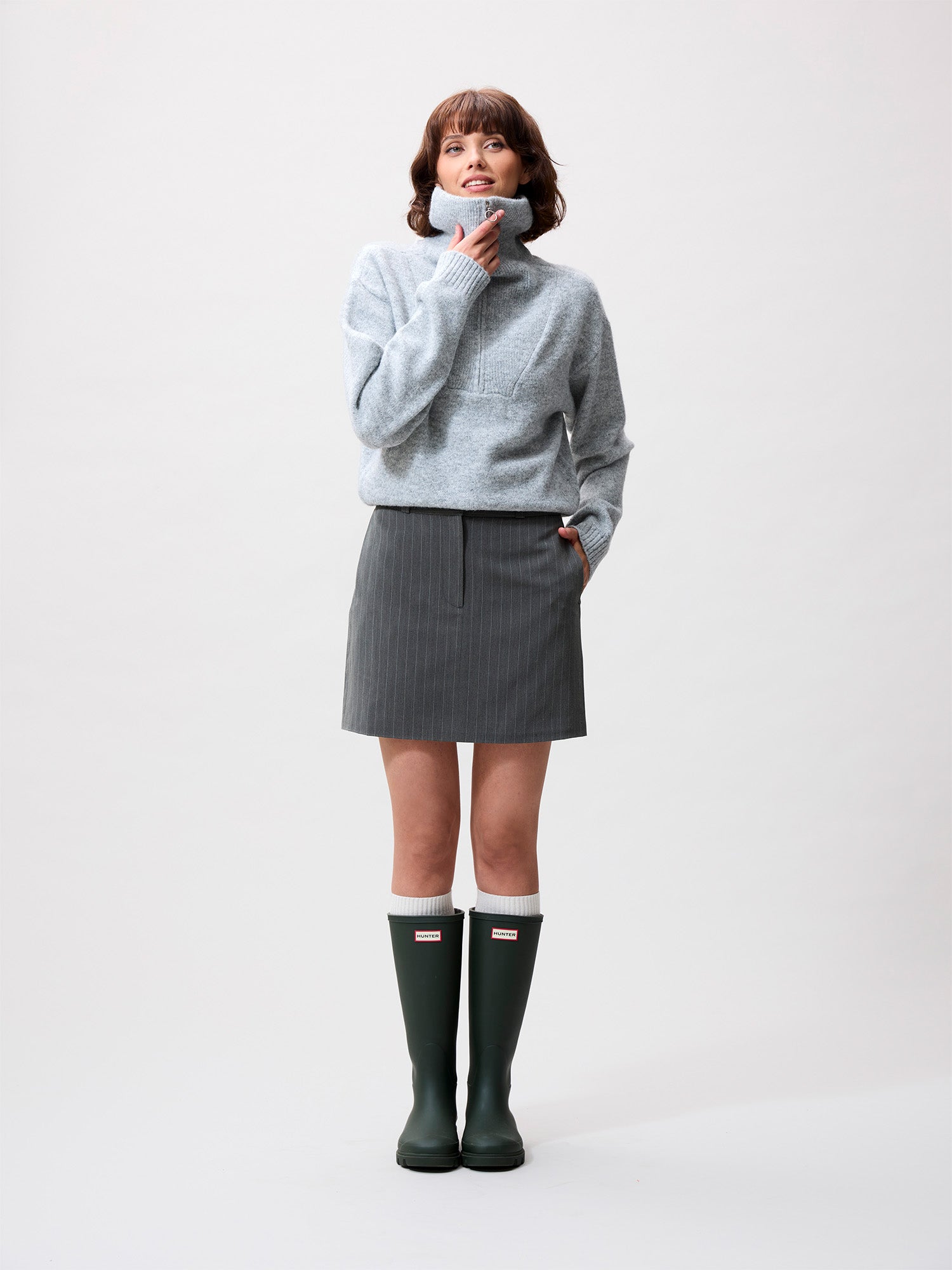 Pinstripe rok | Grey Melange