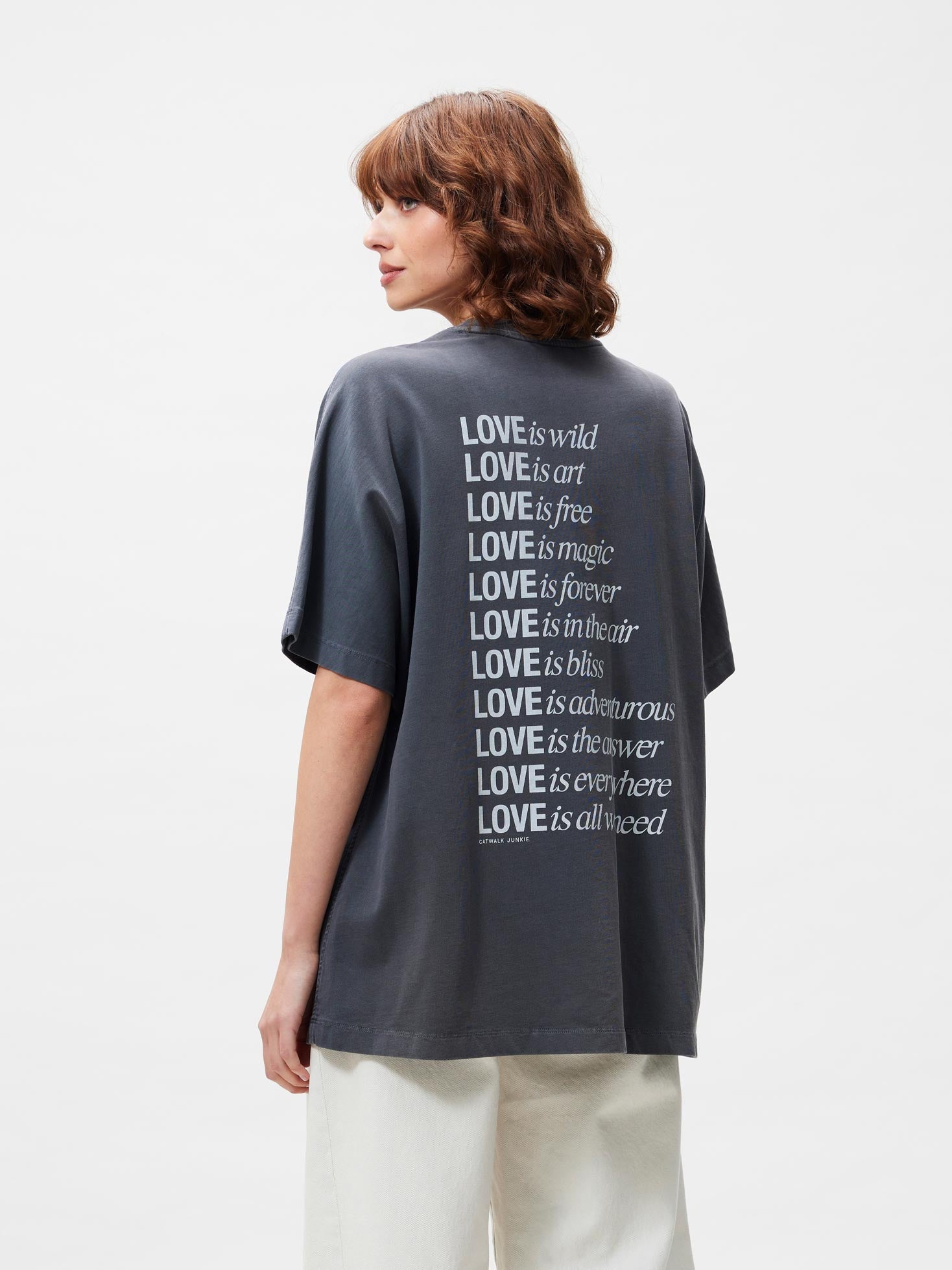 Oversized Tshirt met backprint | Carbon