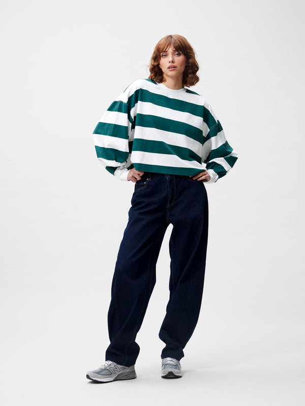 Oversized striped long sleeve | Sea Moss
