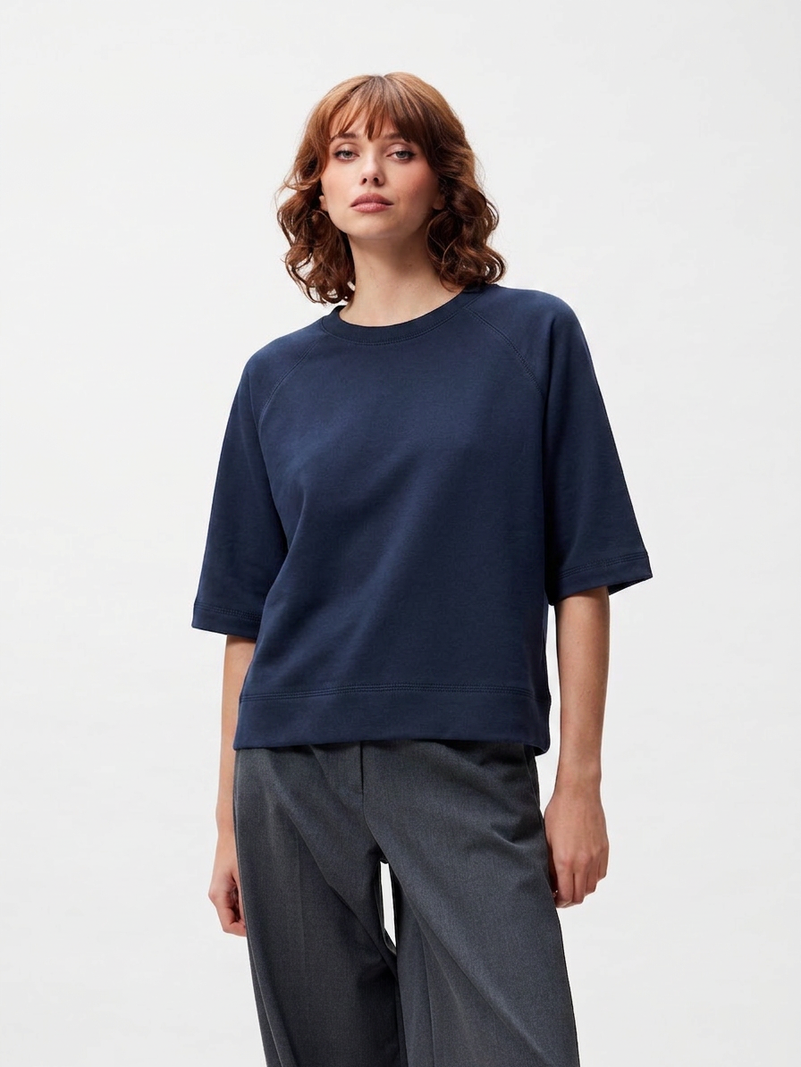 Sweater met korte mouwen | Navy Blazer