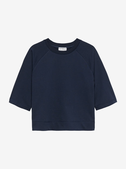 Sweater met korte mouwen | Navy Blazer