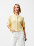 Short sleeve knitted cardigan | Mellow Yellow