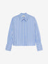 Striped blouse with elastic cuff | Brunnera Blue