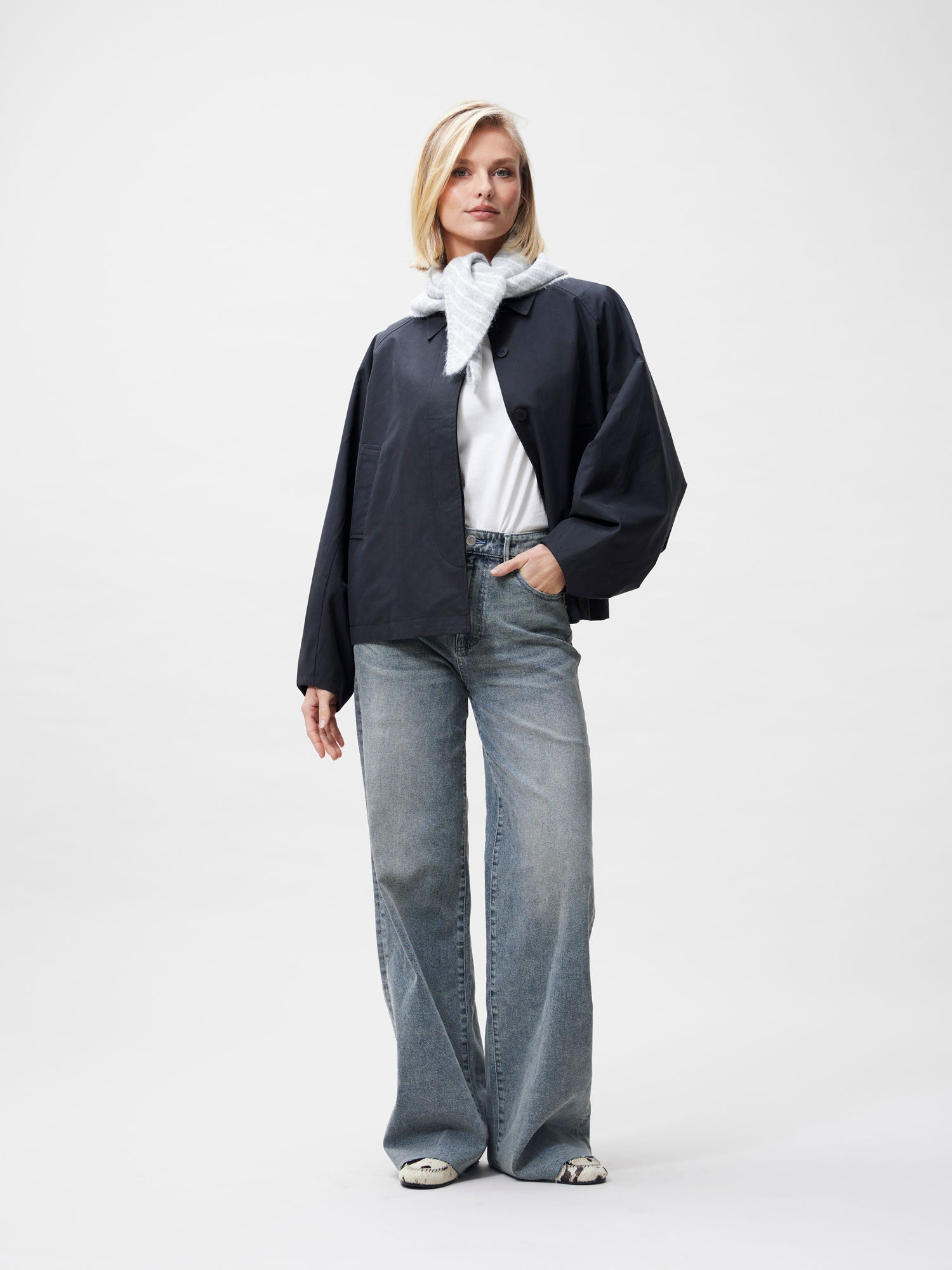 Gestreepte sjaal | Light Grey Melange