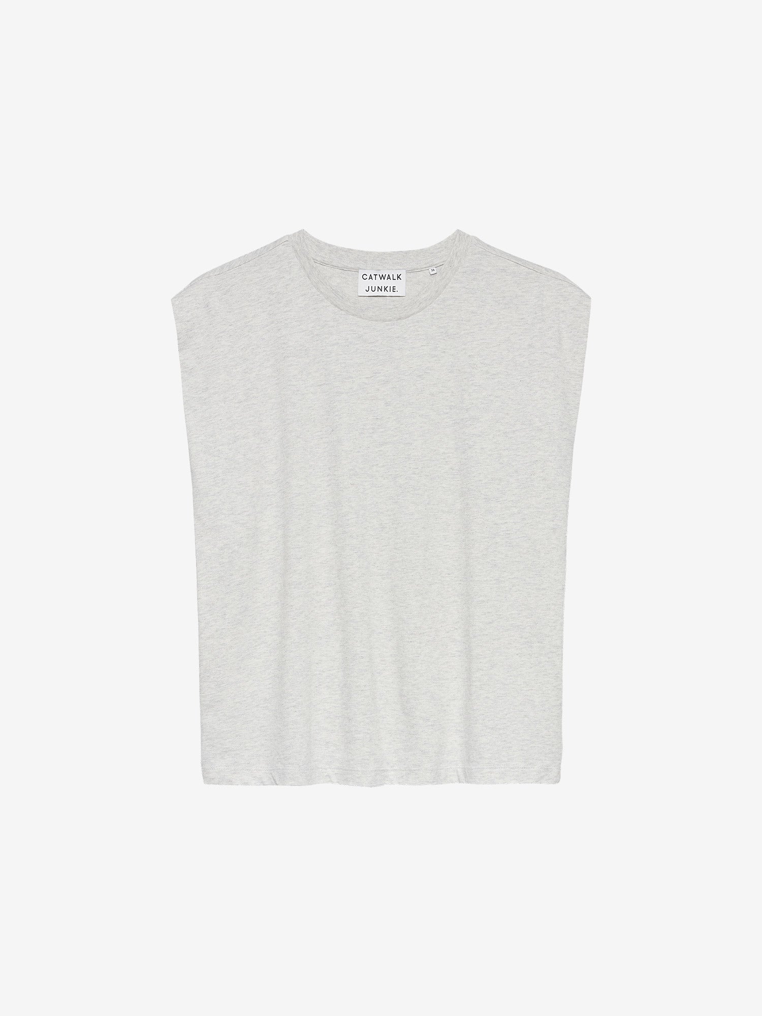 Folded shoulder singlet | Light Grey Melange