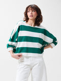 Oversized bold striped Tshirt | Wild Green