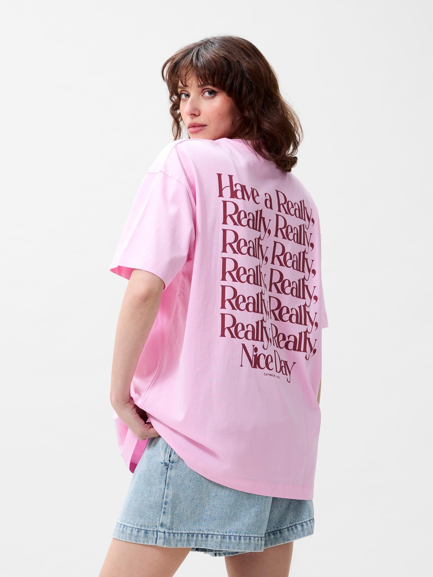 Oversized graphic Tshirt | Soft Pink