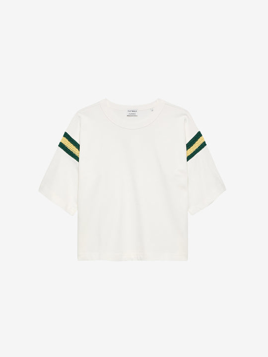 Loose fit Tshirt with sleeve detail | Off White