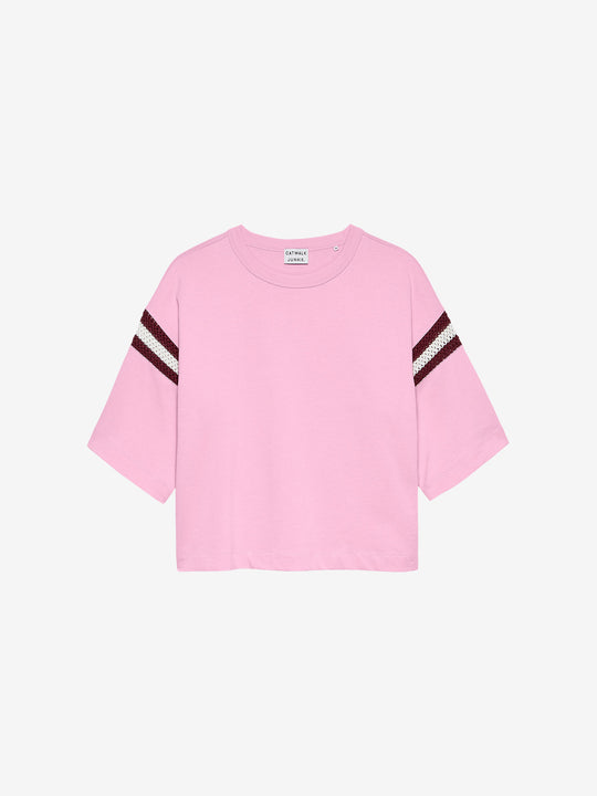 Loose fit Tshirt with sleeve detail | Soft Pink
