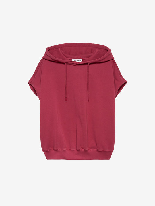 Sleeveless sweater with hood | Cranberry Juice