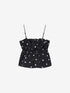 Dotted spaghetti top | Black