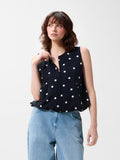 Dotted balloon top | Black