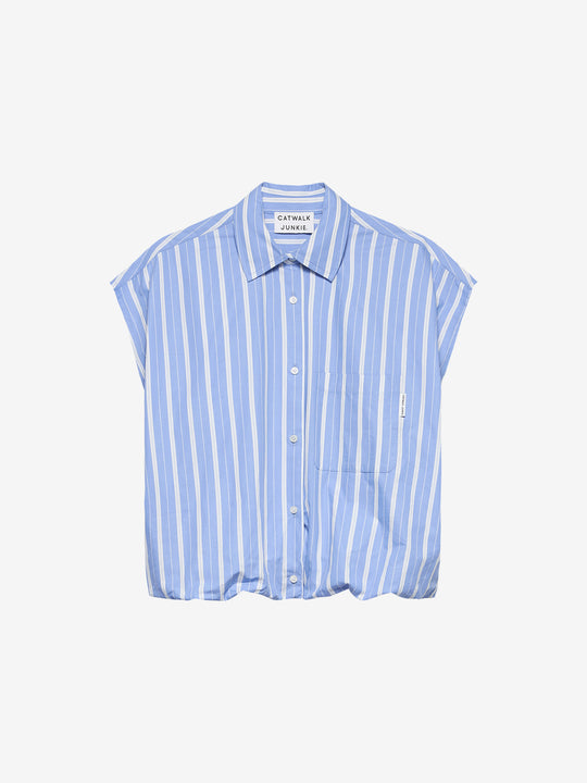 Sleeveless tuck in blouse | Brunnera Blue