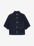 Short sleeve denim blouse | Dark Blue