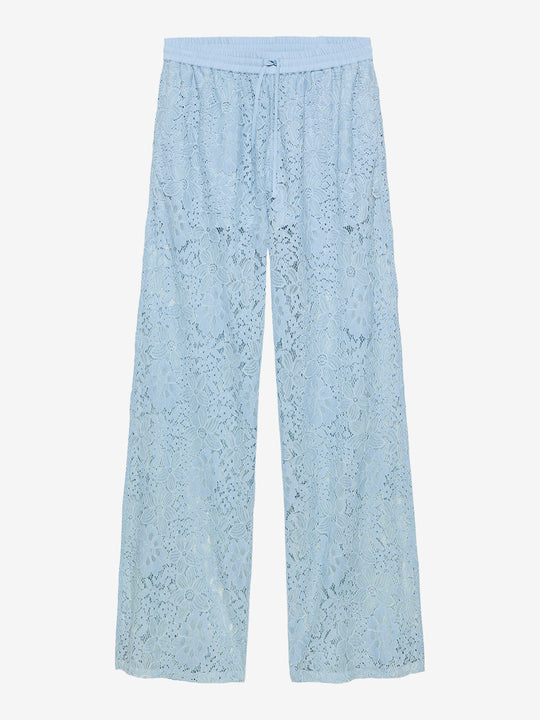 Pull on lace trousers | Powder Blue