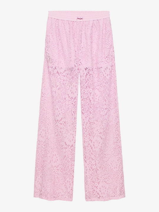 Pull on lace trousers | Soft Pink