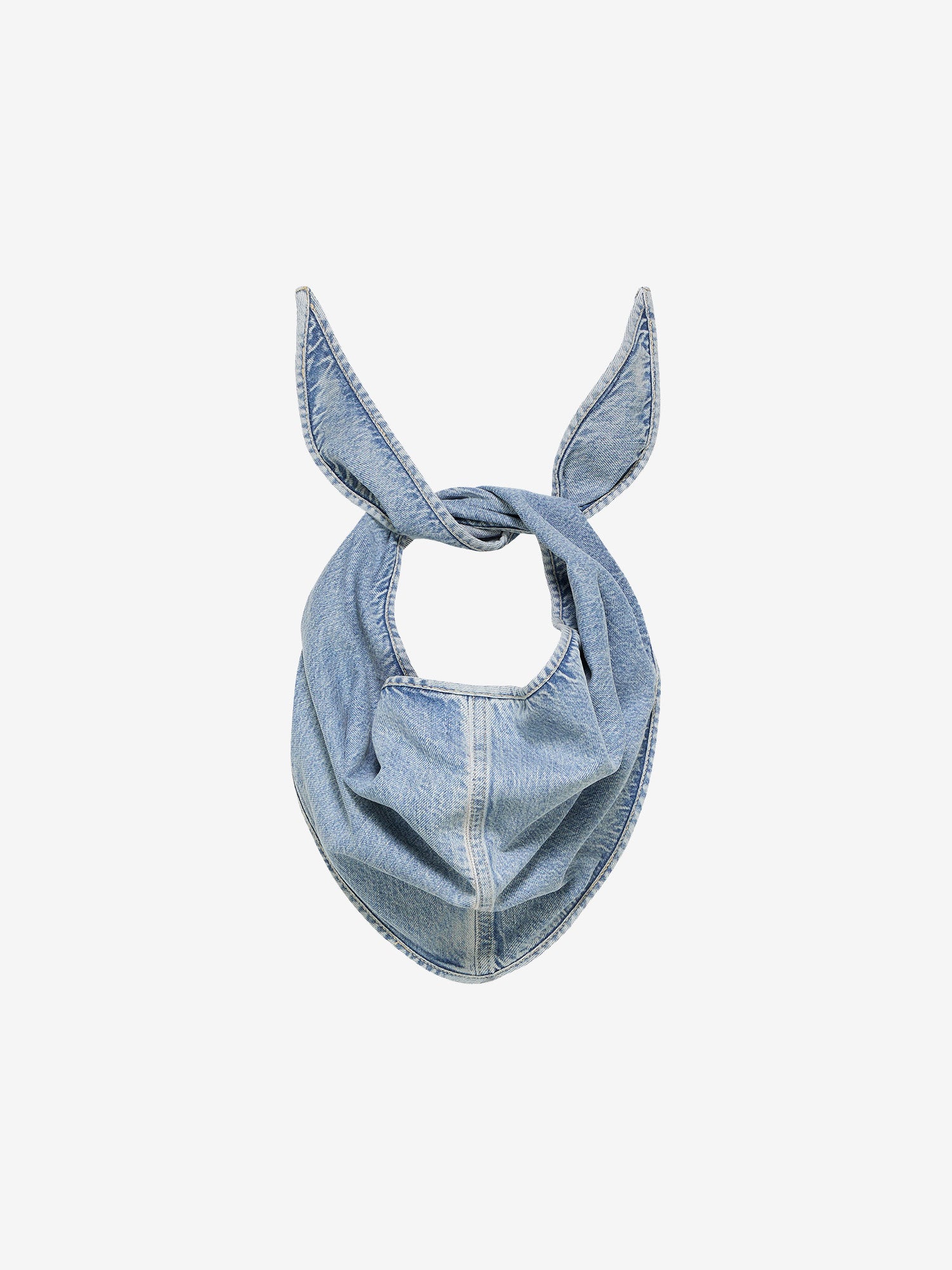 Denim triangle scarf | Blue