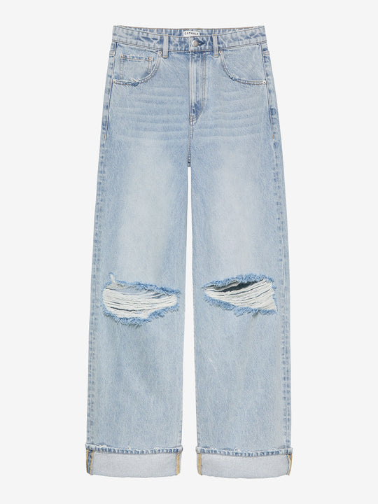 Super loose fit jeans damaged | Blue