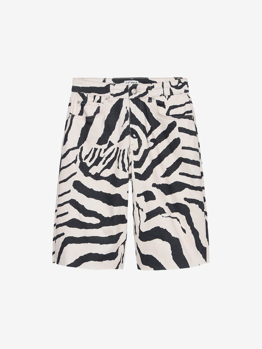 Loose fit zebra jorts | Cement