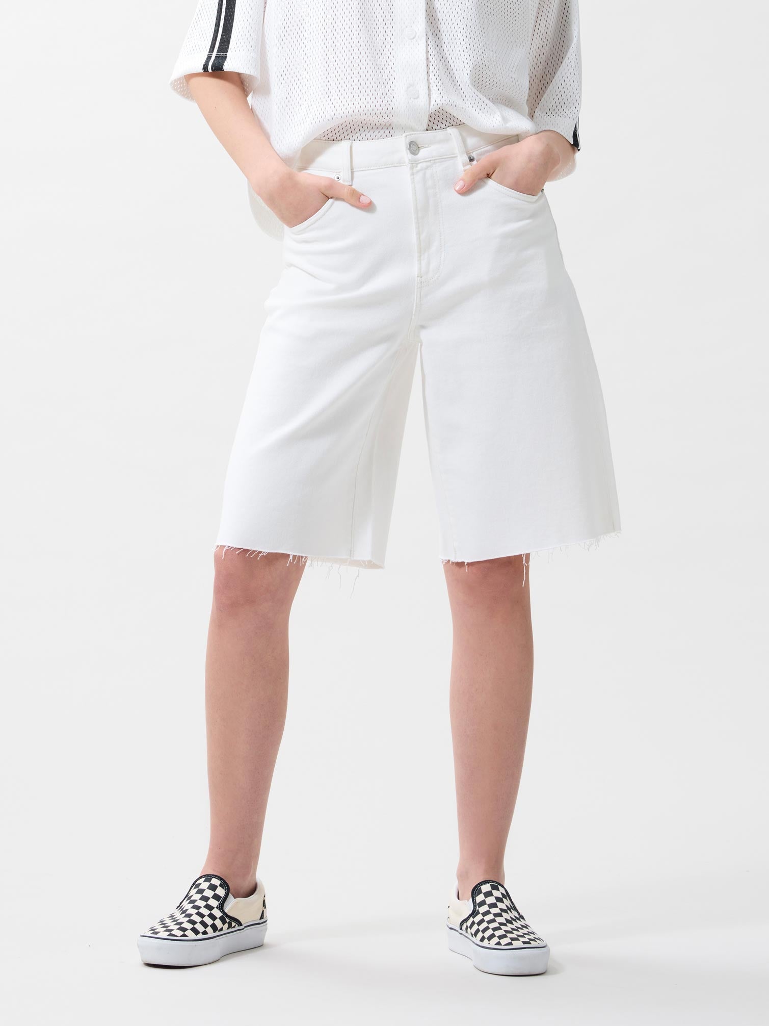 Loose fit jorts | Star White