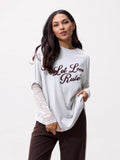 Oversized graphic Tshirt | Light Grey Melange