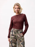 Lace long sleeve | Merlot