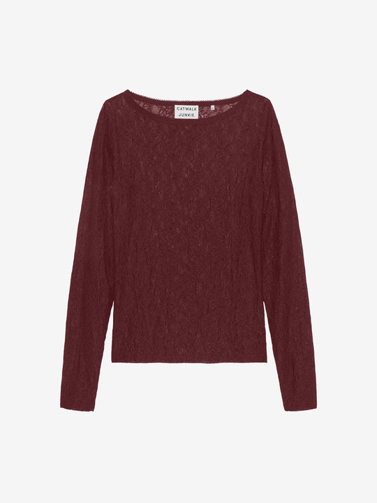 Lace long sleeve | Merlot