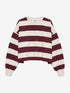 Oversized striped long sleeve | Merlot