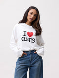 Graphic cat long sleeve | Off White