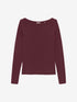 Boatneck rib long sleeve | Merlot