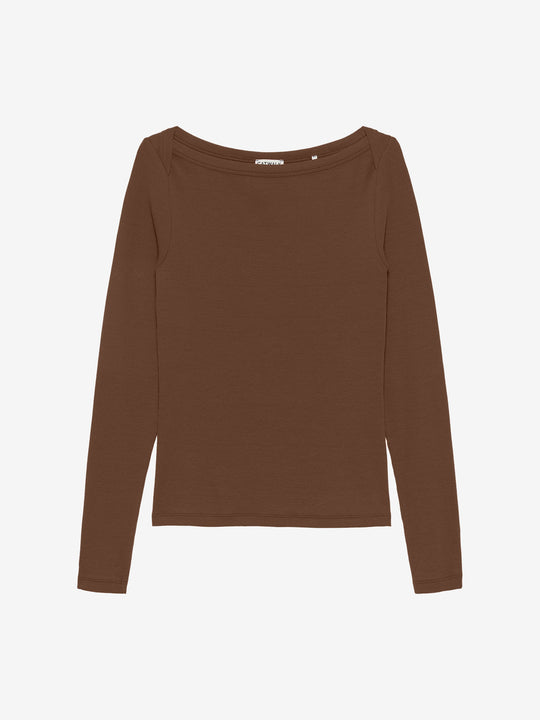 Boatneck rib long sleeve | Rocky Road