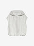 Sleeveless tuck in sweater with hood | Light Grey Melange
